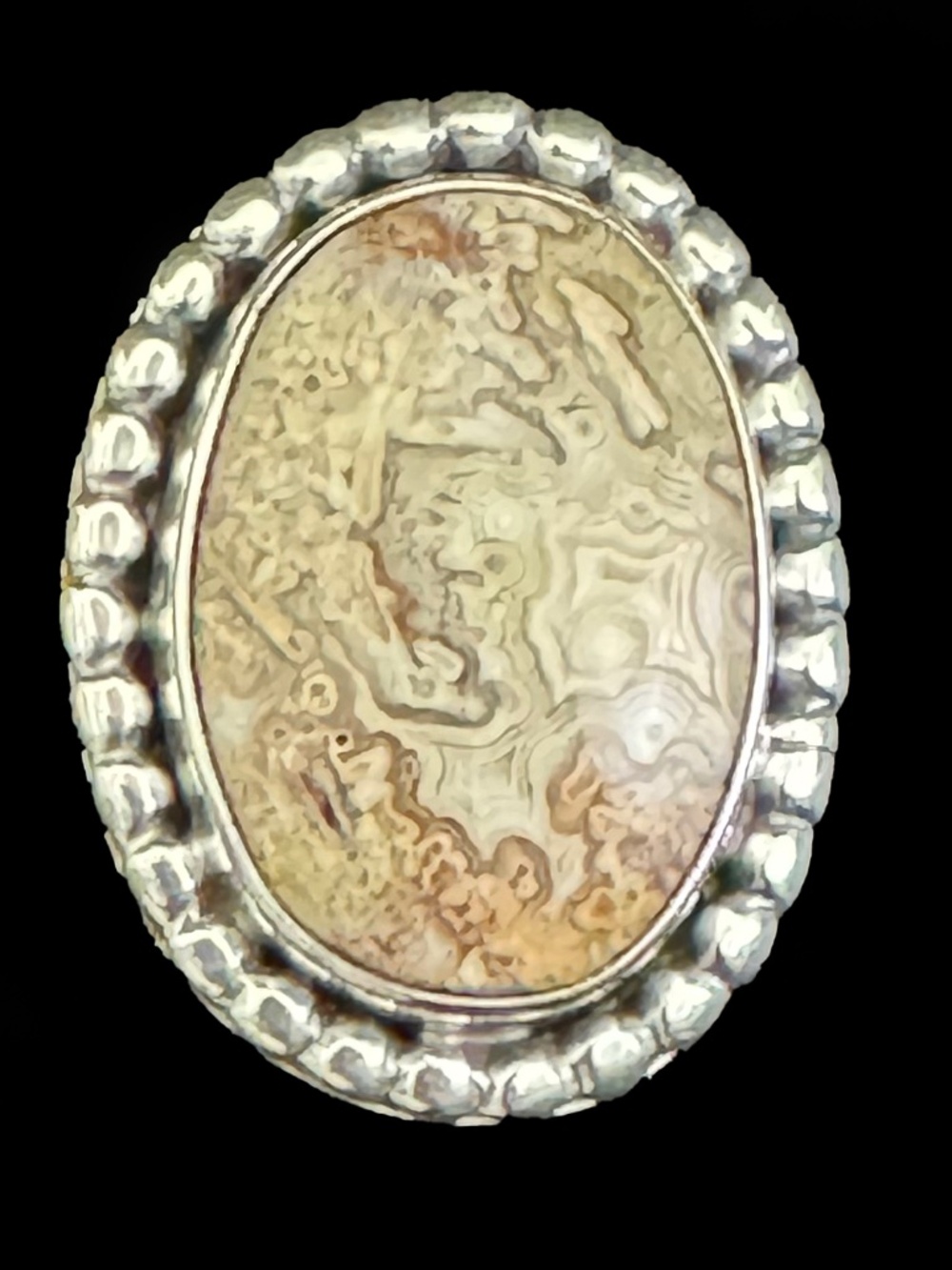 Vintage Agate Gemstone Brooch
